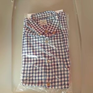 New Men's Navy Plaid dress shirt